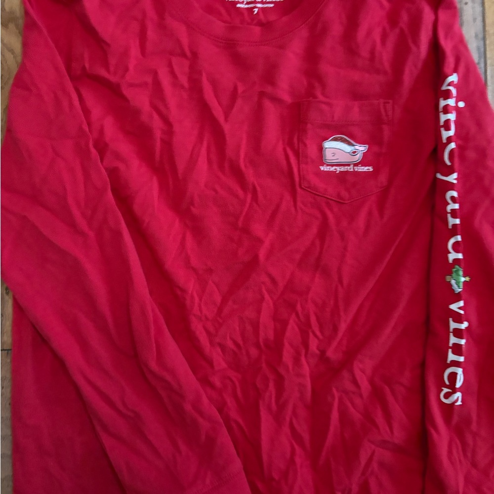 Vineyard Vines Classic Red Long Sleeve Tee
